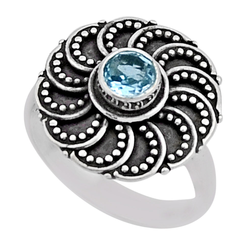 0.60cts solitaire natural topaz 925 sterling silver ring jewelry size 6.5 n12892