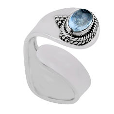 1.48cts solitaire natural tourmaline 925 silver adjustable ring size 6.5 n35387