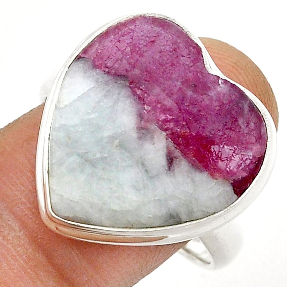 15.39cts solitaire natural tourmaline in quartz 925 silver ring size 9.5 u73022
