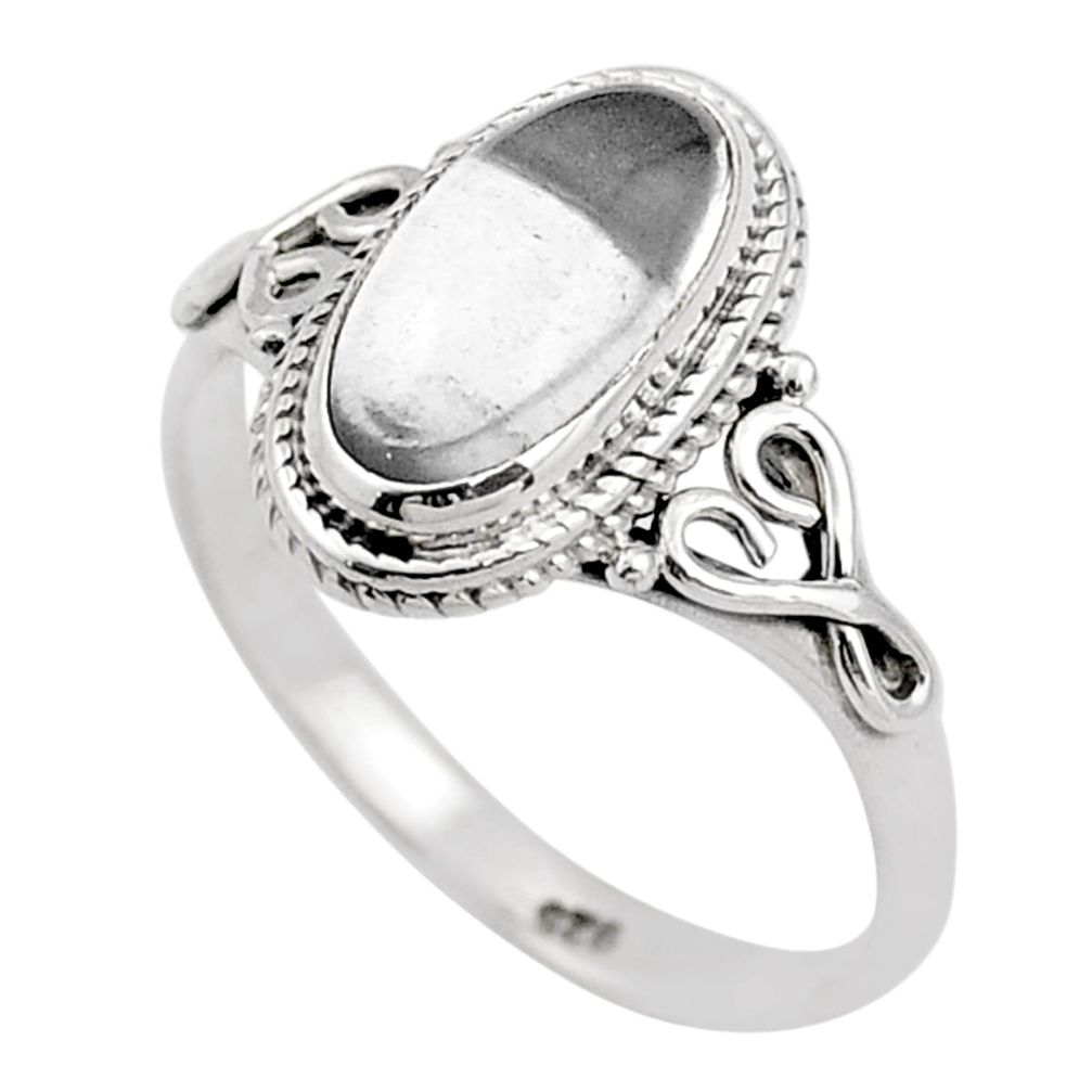 3.16cts solitaire natural white crystal 925 sterling silver ring size 8.5 t87674