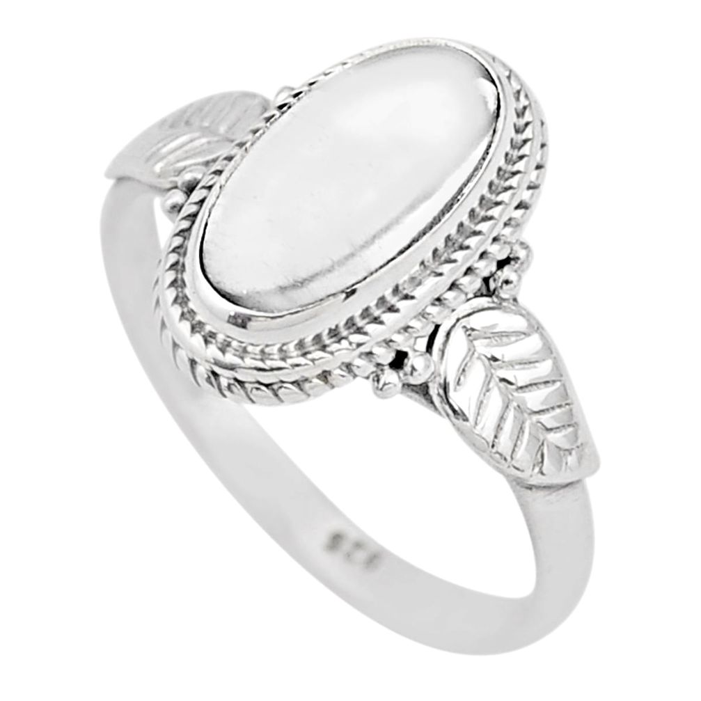3.21cts solitaire natural white crystal 925 sterling silver ring size 7.5 t87799