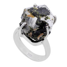 19.68cts solitaire natural white herkimer diamond 925 silver ring size 6 n47602