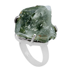 30.40cts solitaire natural white herkimer diamond 925 silver ring size 8 n47604