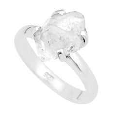 5.00cts solitaire natural white herkimer diamond 925 silver ring size 9 u38005