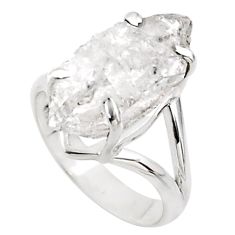 8.99cts solitaire natural white herkimer diamond 925 silver ring size 7.5 t72987