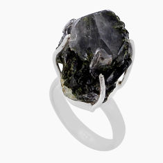 22.59cts solitaire natural white herkimer diamond silver ring size 6.5 n47614