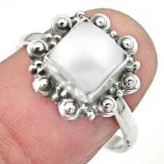 2.44cts solitaire natural white pearl 925 sterling silver ring size 8 u13121