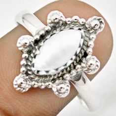 2.65cts solitaire natural white pearl 925 sterling silver ring size 10.5 u16344