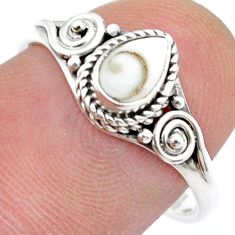0.78cts solitaire natural white shiva eye 925 silver ring size 7.5 u51641