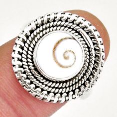 4.92cts solitaire natural white shiva eye 925 sterling silver ring size 7 y6562