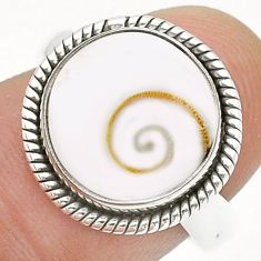 6.22cts solitaire natural white shiva eye round 925 silver ring size 6.5 u74598