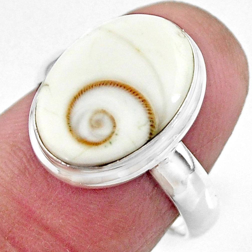 5.96cts solitaire natural white shiva eye silver ring jewelry size 6.5 r51248