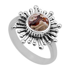 1.07cts solitaire natural white wild horse magnesite silver ring size 7.5 n50883