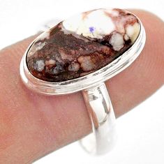 7.12cts solitaire natural wild horse magnesite 925 silver ring size 10 t61677