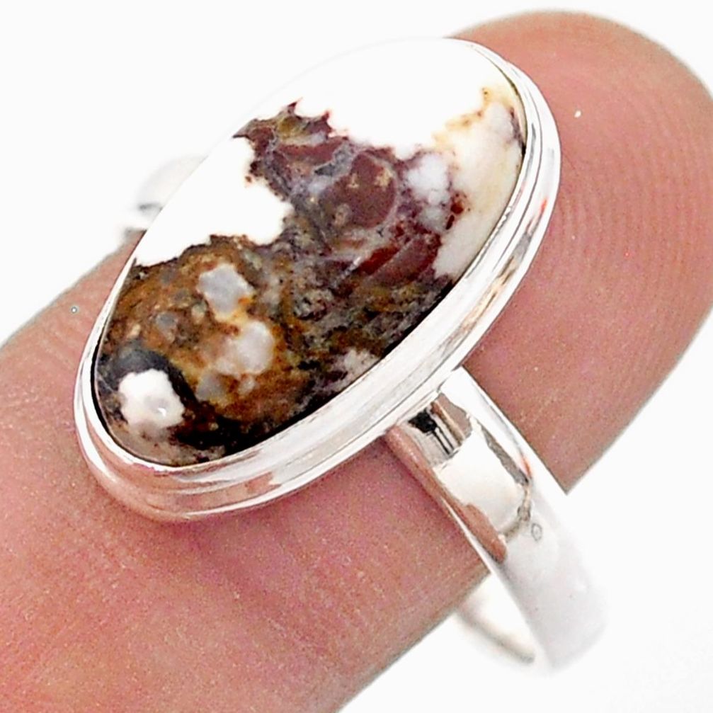 8.14cts solitaire natural wild horse magnesite 925 silver ring size 11 t61668