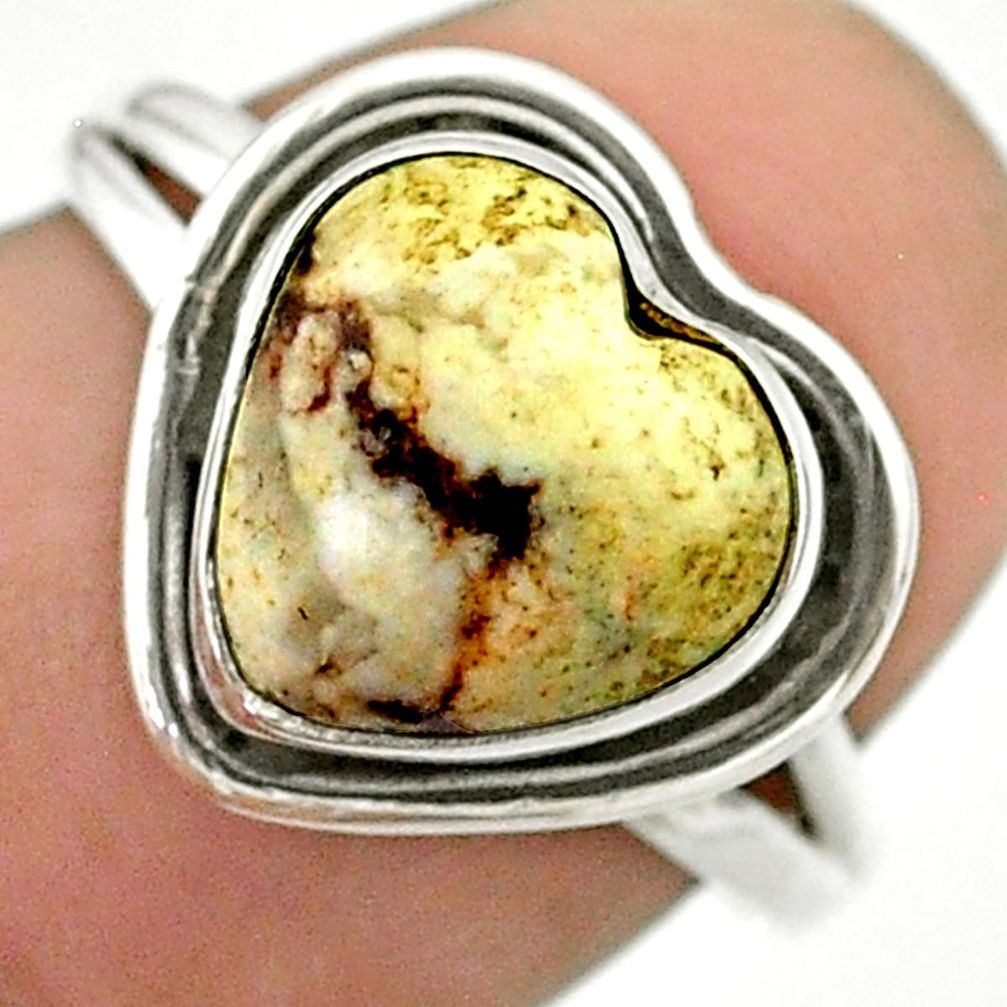 4.71cts solitaire natural wild horse magnesite 925 silver ring size 7 t41669