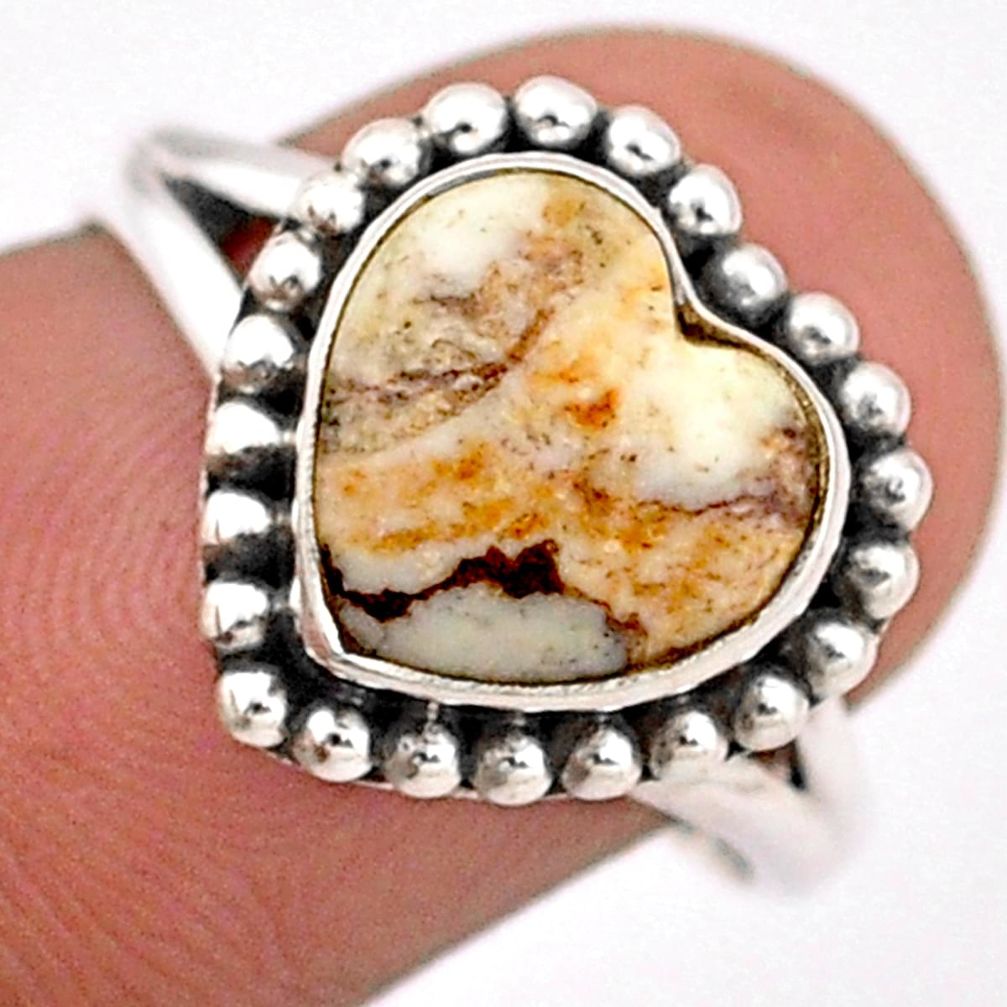 5.32cts solitaire natural wild horse magnesite 925 silver ring size 8 t87247