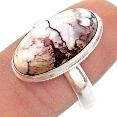 7.35cts solitaire natural wild horse magnesite 925 silver ring size 9 t61673