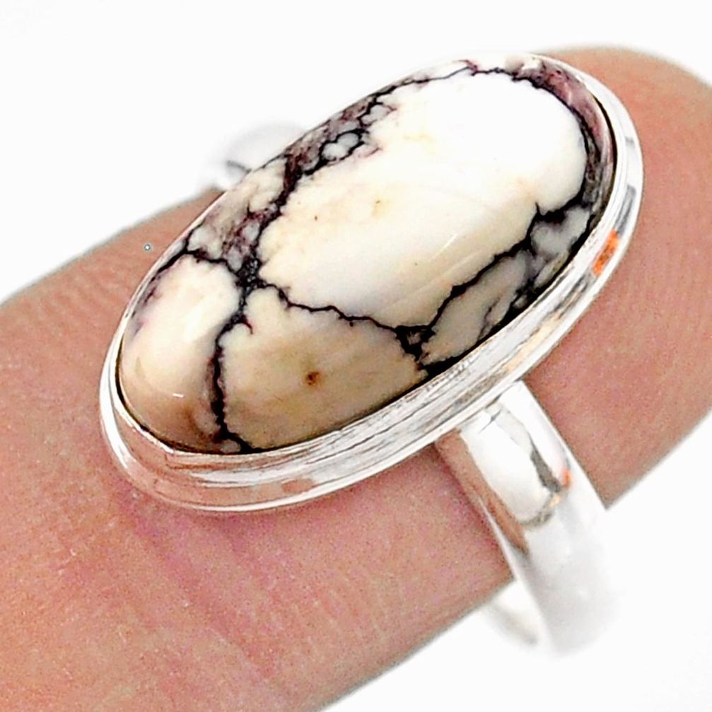 7.33cts solitaire natural wild horse magnesite 925 silver ring size 9 t61680