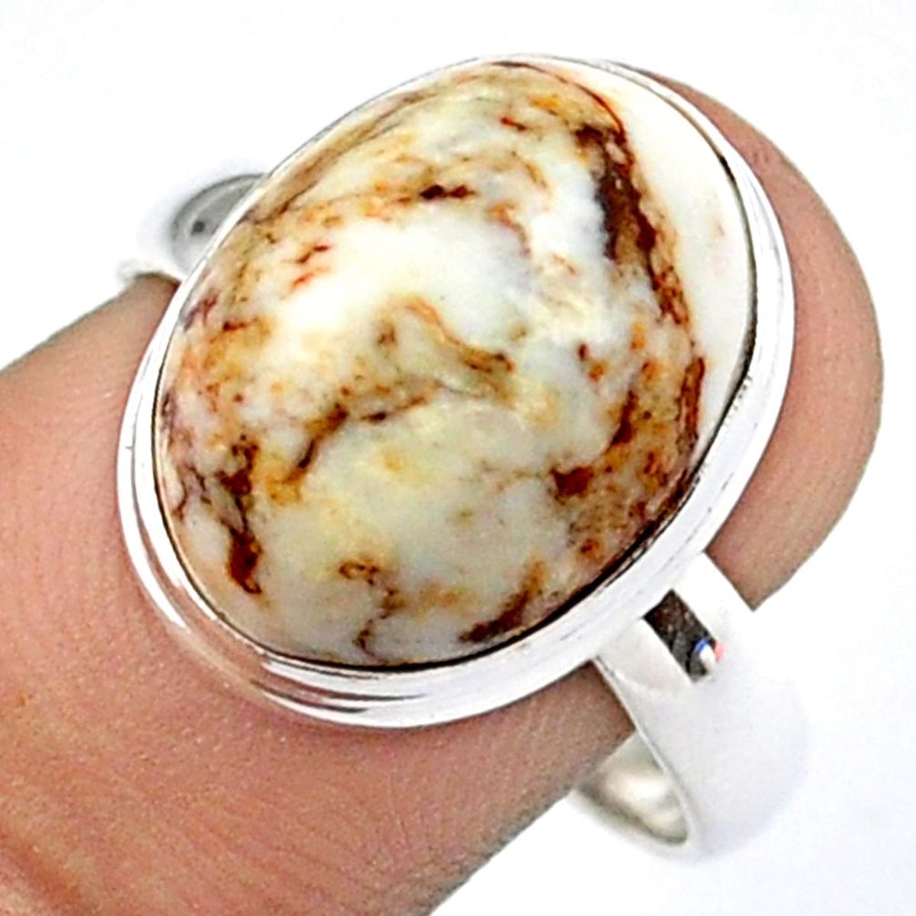 9.63cts solitaire natural wild horse magnesite 925 silver ring size 9 u12091