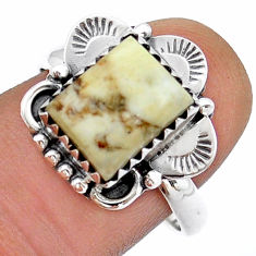 4.07cts solitaire natural wild horse magnesite 925 silver ring size 9 u90600