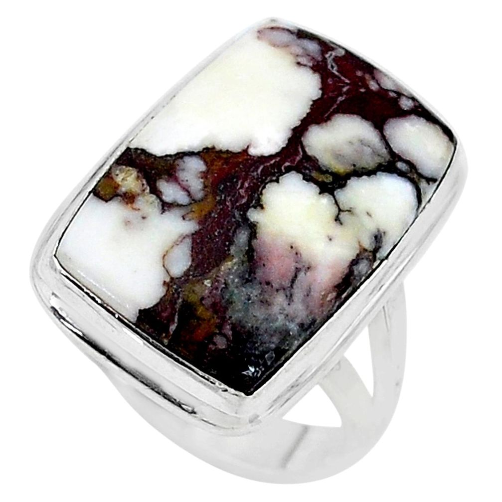 16.46cts solitaire natural wild horse magnesite 925 silver ring size 8.5 t10372