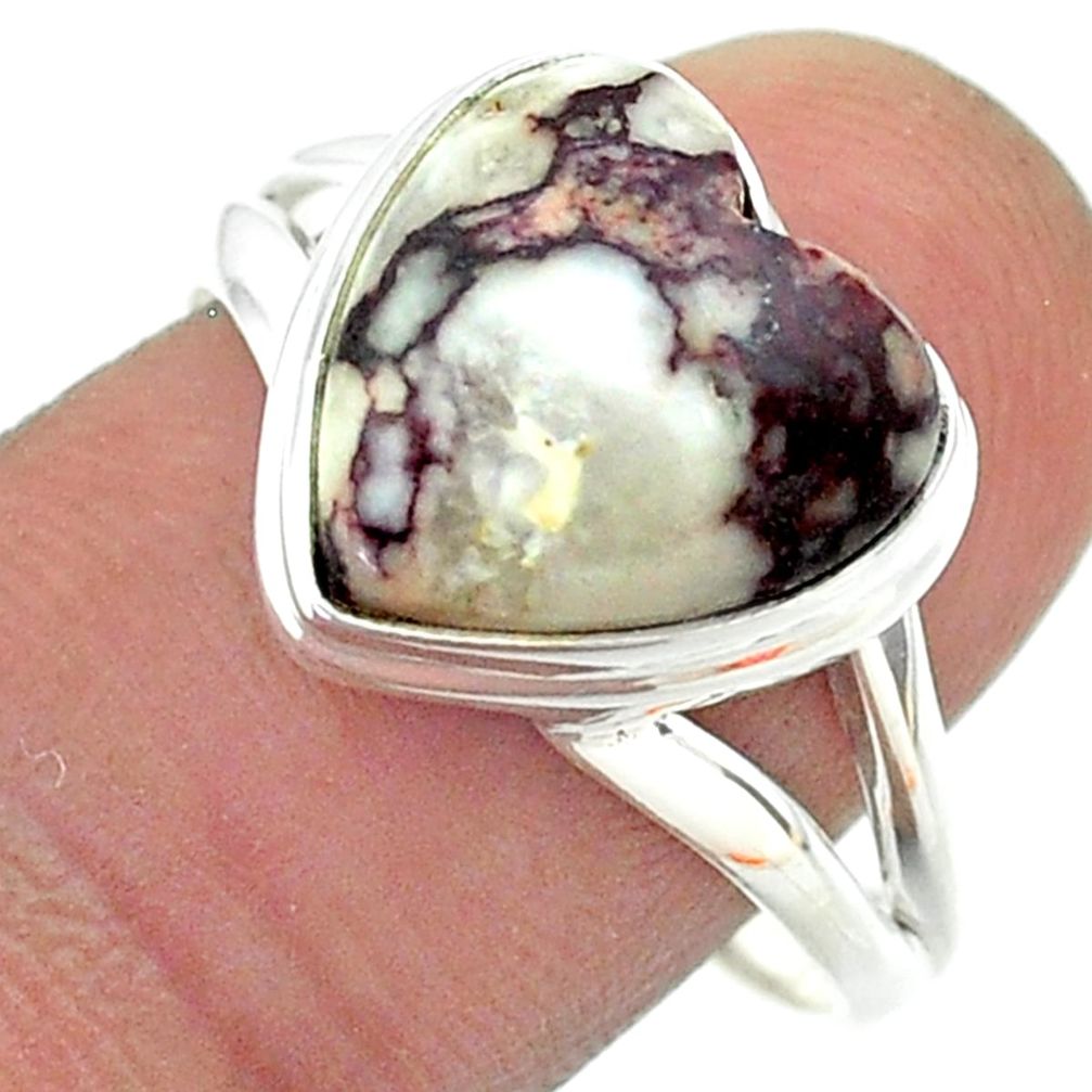 6.53cts solitaire natural wild horse magnesite 925 silver ring size 9.5 t55115