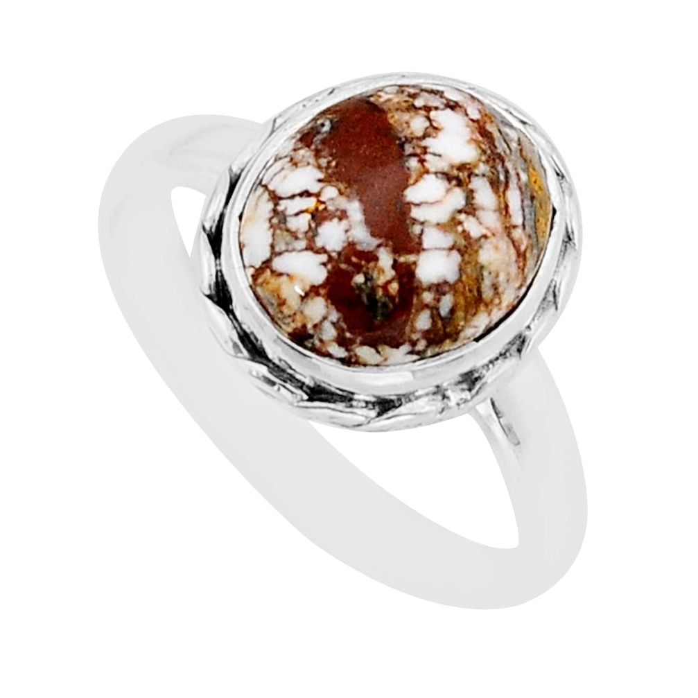 5.08cts solitaire natural wild horse magnesite 925 silver ring size 9.5 y67222