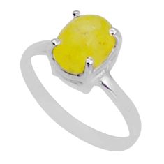2.71cts solitaire natural yellow brucite 925 sterling silver ring size 6.5 y1967