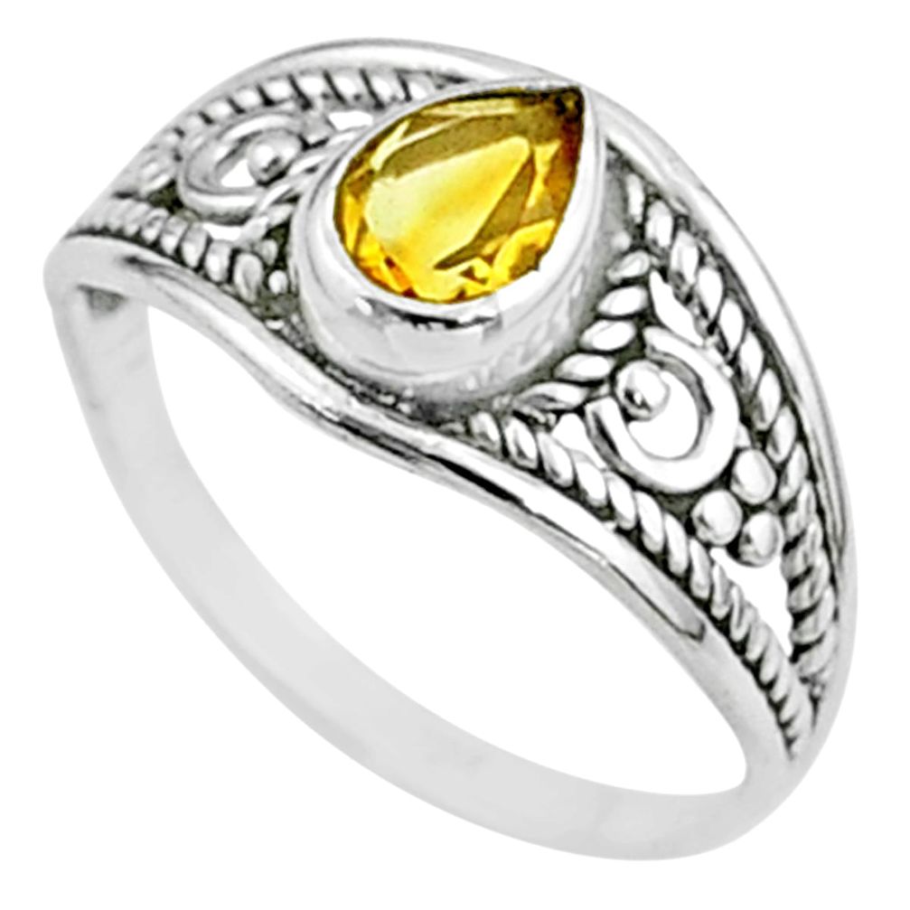 1.58cts solitaire natural yellow citrine 925 sterling silver ring size 6 t51953