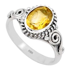 2.09cts solitaire natural yellow citrine 925 sterling silver ring size 6 t78263