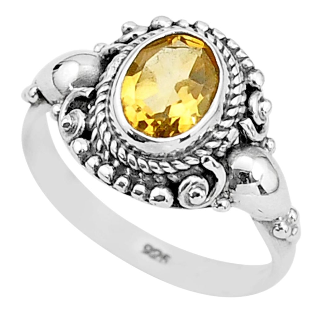 1.96cts solitaire natural yellow citrine 925 sterling silver ring size 7 t3974