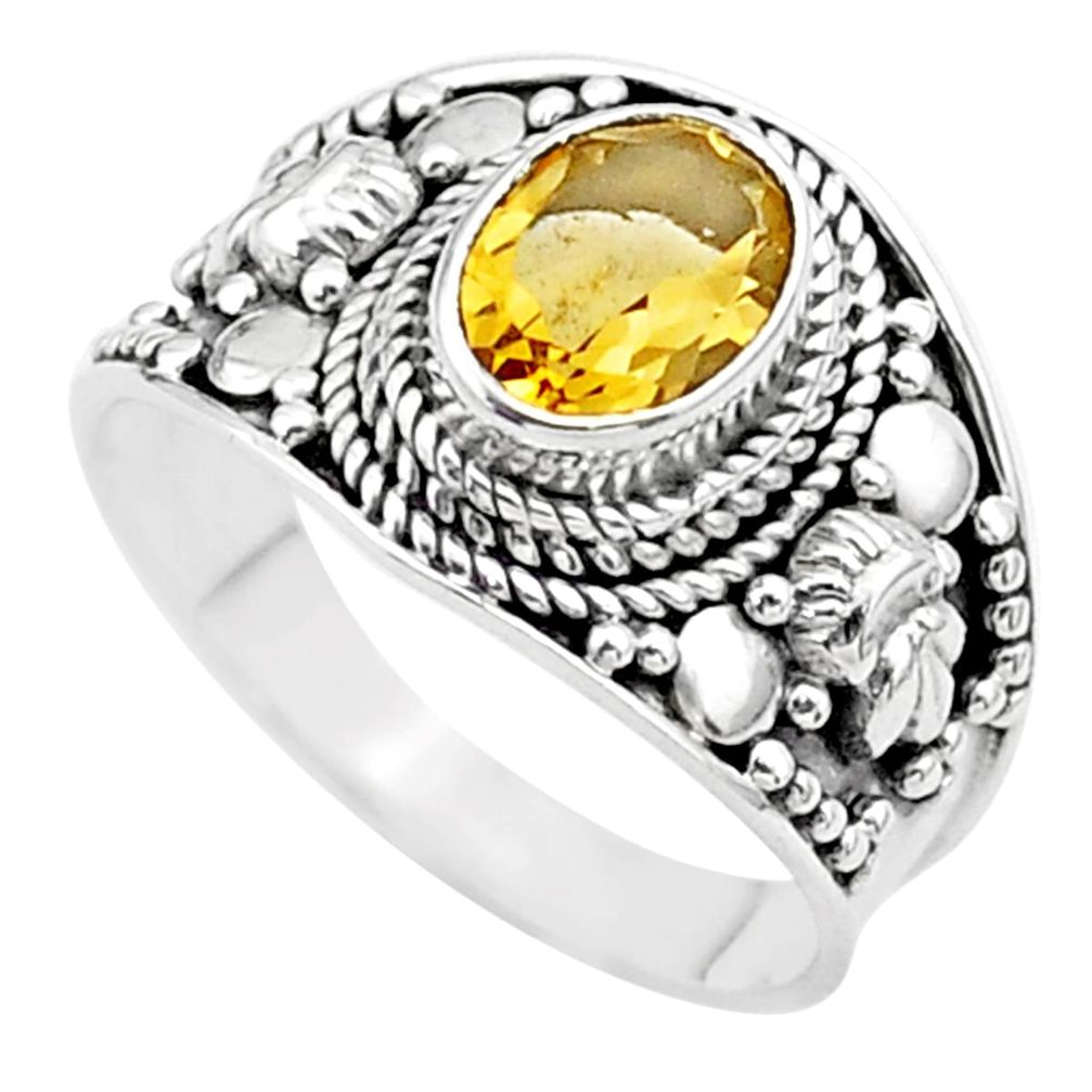 2.13cts solitaire natural yellow citrine 925 sterling silver ring size 7 t44543