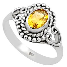 2.08cts solitaire natural yellow citrine 925 sterling silver ring size 7 t78452