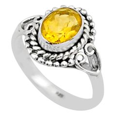 2.05cts solitaire natural yellow citrine 925 sterling silver ring size 7 t78455
