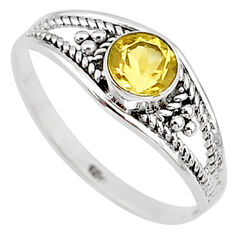 0.68cts natural yellow citrine 925 silver graduation handmade ring size 7 t9328