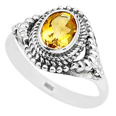1.96cts solitaire natural yellow citrine 925 sterling silver ring size 8 t3975