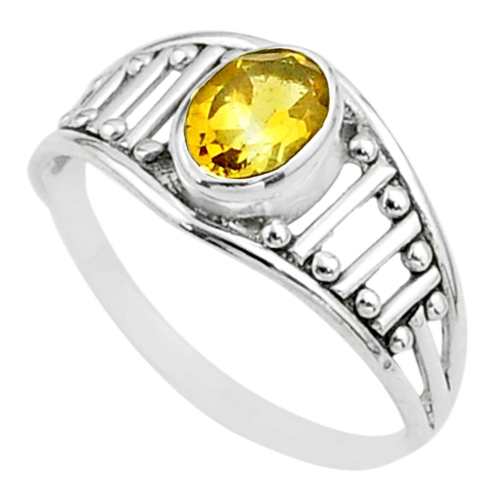 1.58cts solitaire natural yellow citrine 925 sterling silver ring size 8 t51983