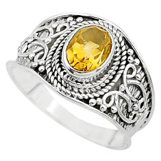 2.17cts solitaire natural yellow citrine 925 sterling silver ring size 9 t10127
