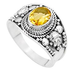 2.11cts solitaire natural yellow citrine 925 sterling silver ring size 9 t44542