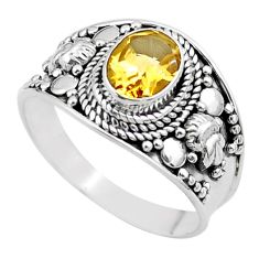 2.14cts solitaire natural yellow citrine 925 sterling silver ring size 9 t44555