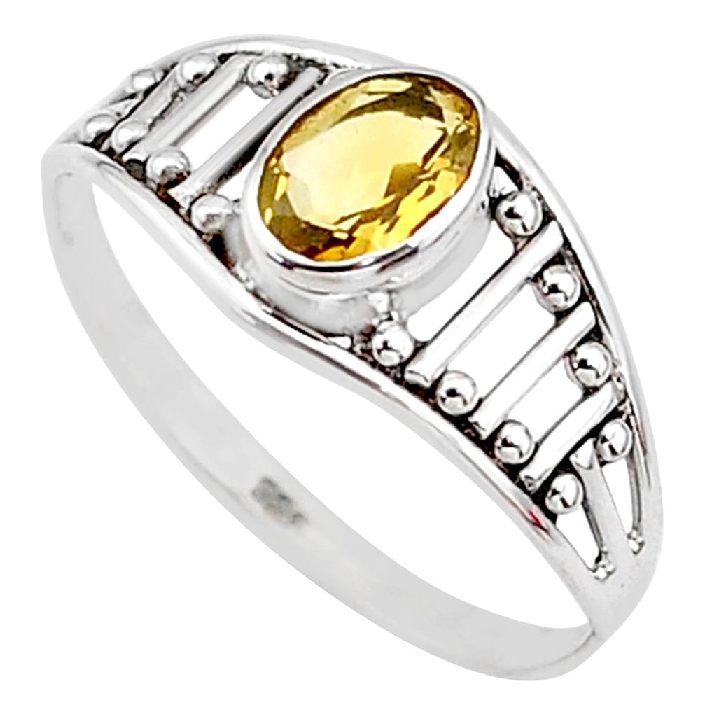 1.57cts natural yellow citrine 925 silver graduation handmade ring size 9 t9430