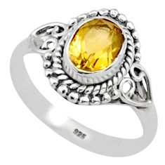 2.17cts solitaire natural yellow citrine oval 925 silver ring size 8 t78454