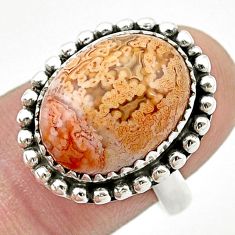 10.51cts solitaire natural yellow plume agate 925 silver ring size 8 u39396