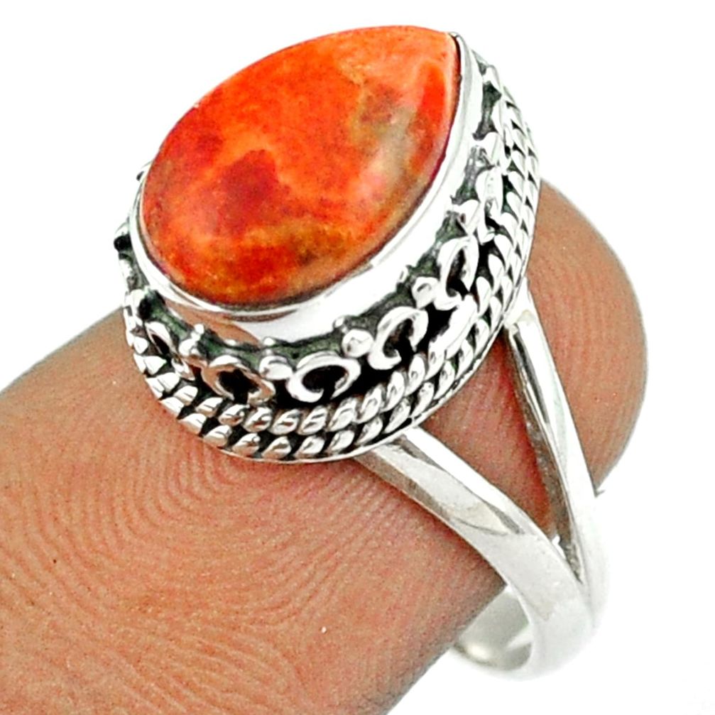 e orange mojave turquoise 925 silver ring jewelry size 7 u7242
