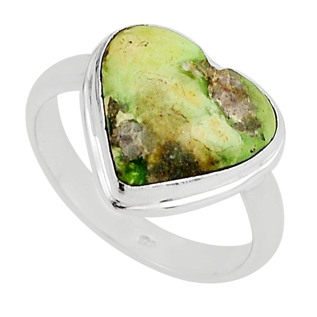 10.41cts solitaire palomino turquoise heart shape 925 silver ring size 9 n4466