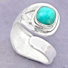 2.53cts solitaire peruvian amazonite 925 silver adjustable ring size 8 t32229