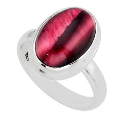 6.29cts solitaire pink cats eye 925 sterling silver ring jewelry size 7 y64712