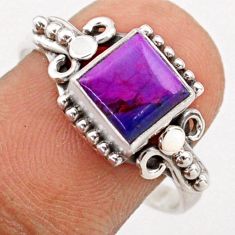 2.28cts solitaire purple copper turquoise 925 sterling silver ring size 9 t79717