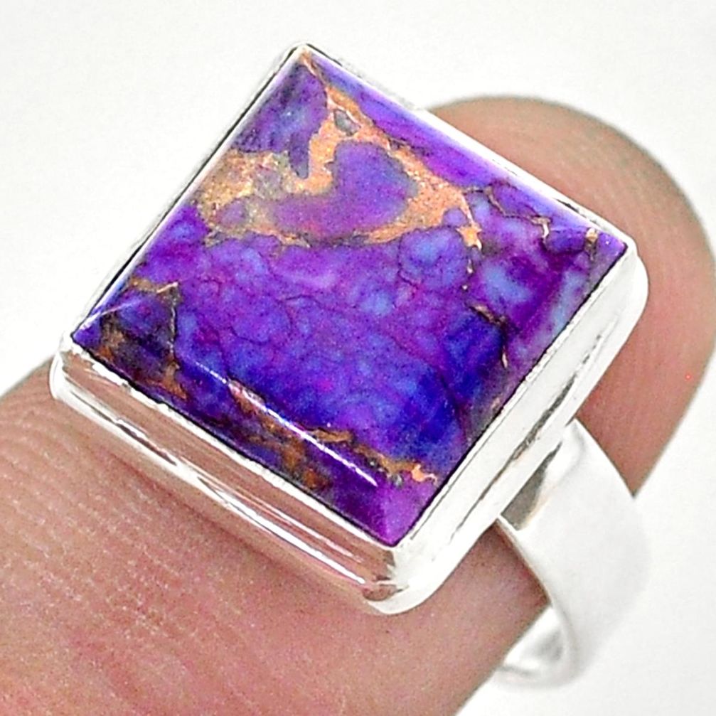 6.84cts solitaire purple copper turquoise silver ring jewelry size 7.5 t42865